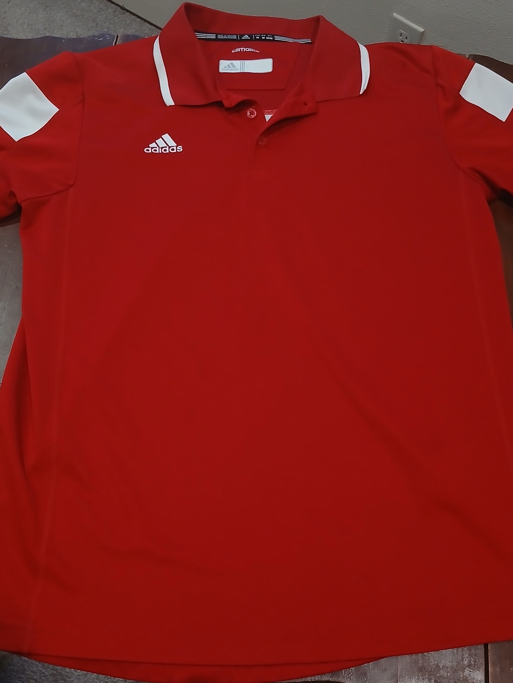 adidas Climalite Red Polo Shirt with White Accents
